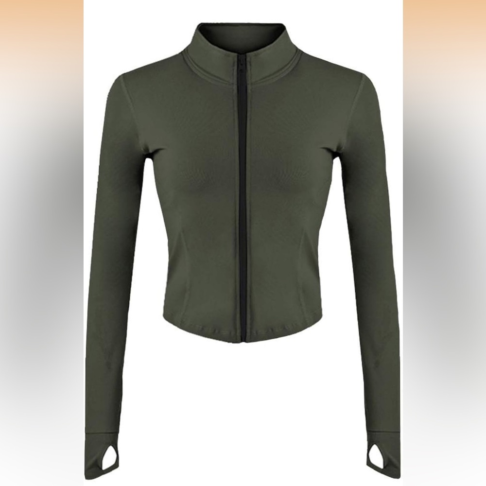 Womens Lightweight Full Zip Running Track Jacket Workout Slim Fit Yoga Sportwear